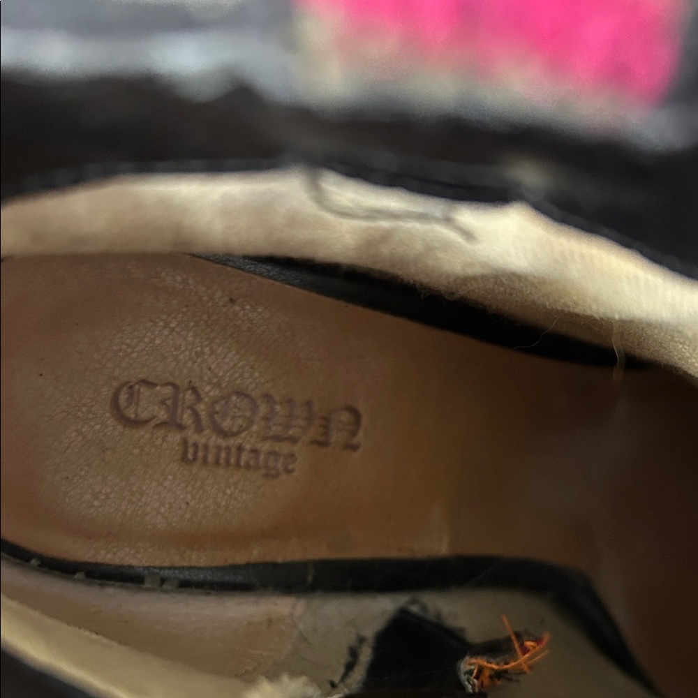 Crown Vintage Black and Multicolor Embroidered Ankle Boots - Picture 2 of 10